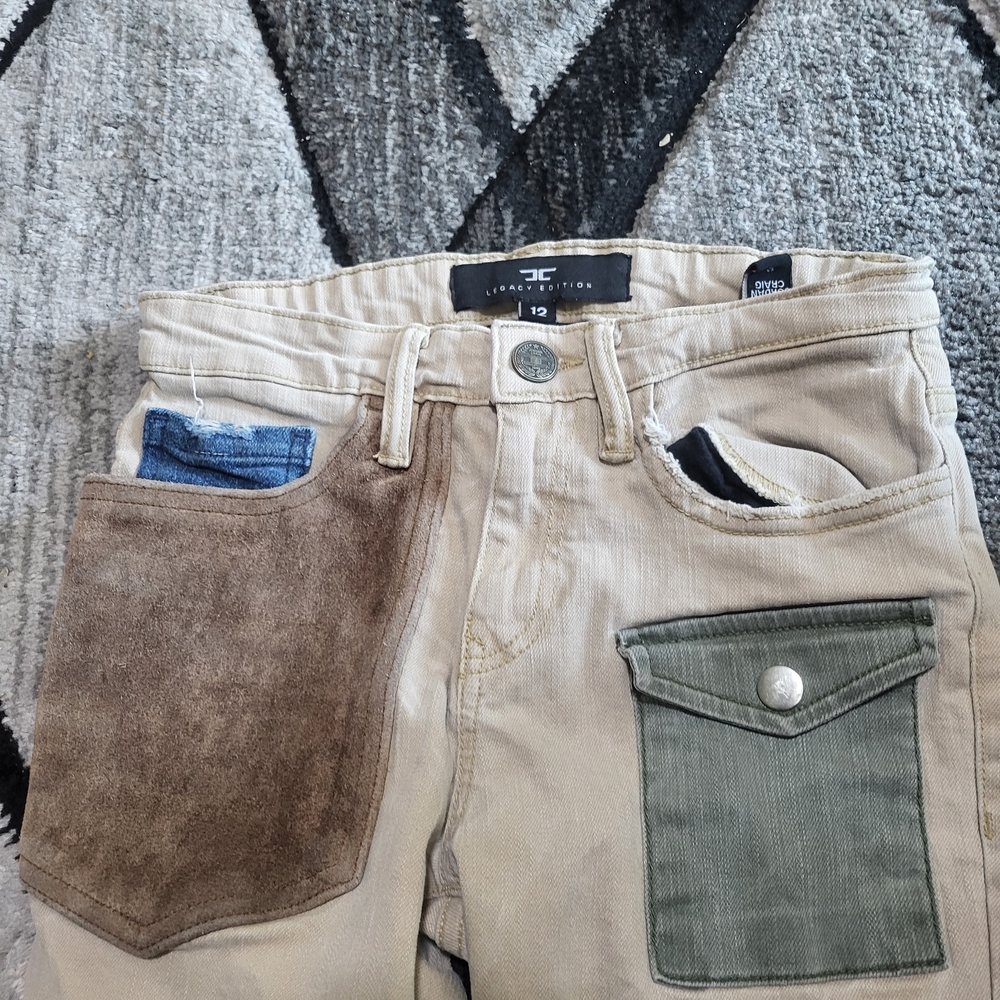 Jordan Craig Khaki Utility Pants with Brown Suede Accent Legacy Edition Size 12
